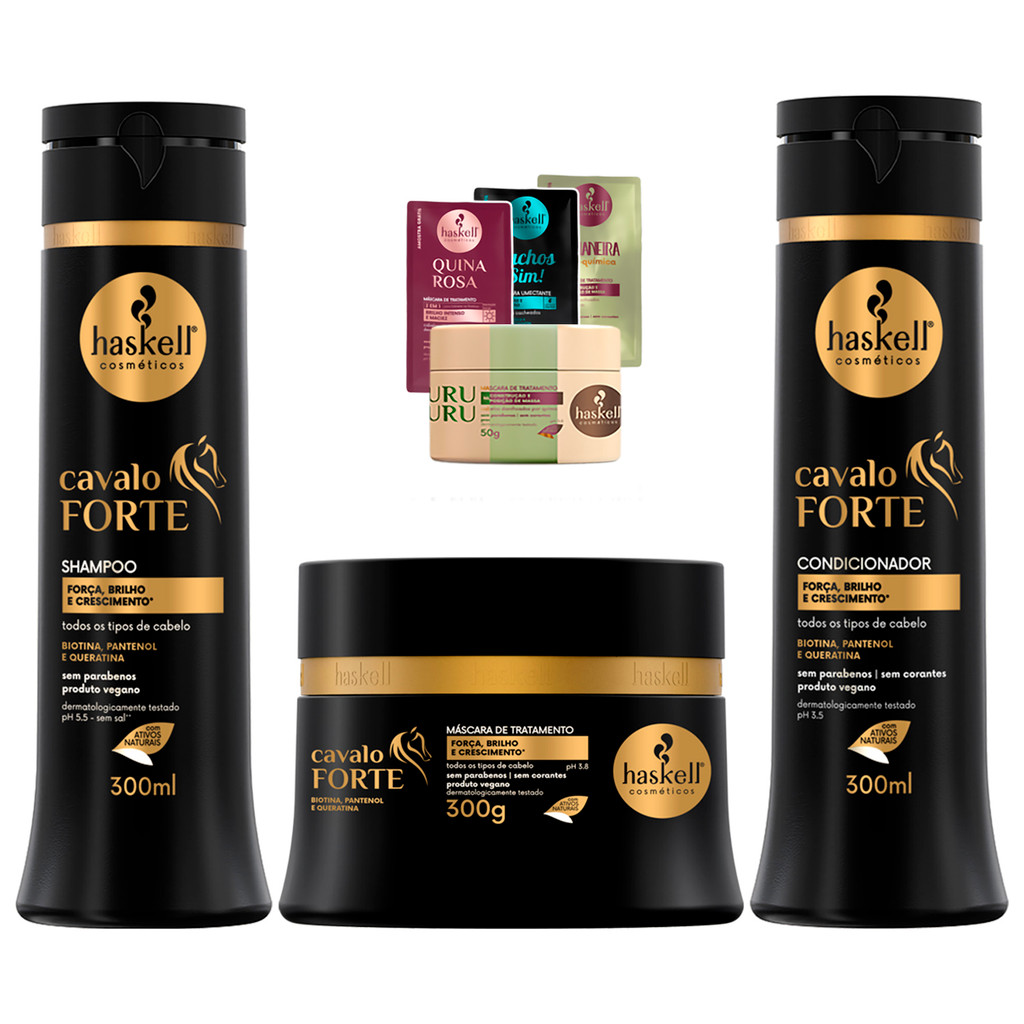 Haskell Cavalo Forte Kit Sh, Cond e Másc 300gr