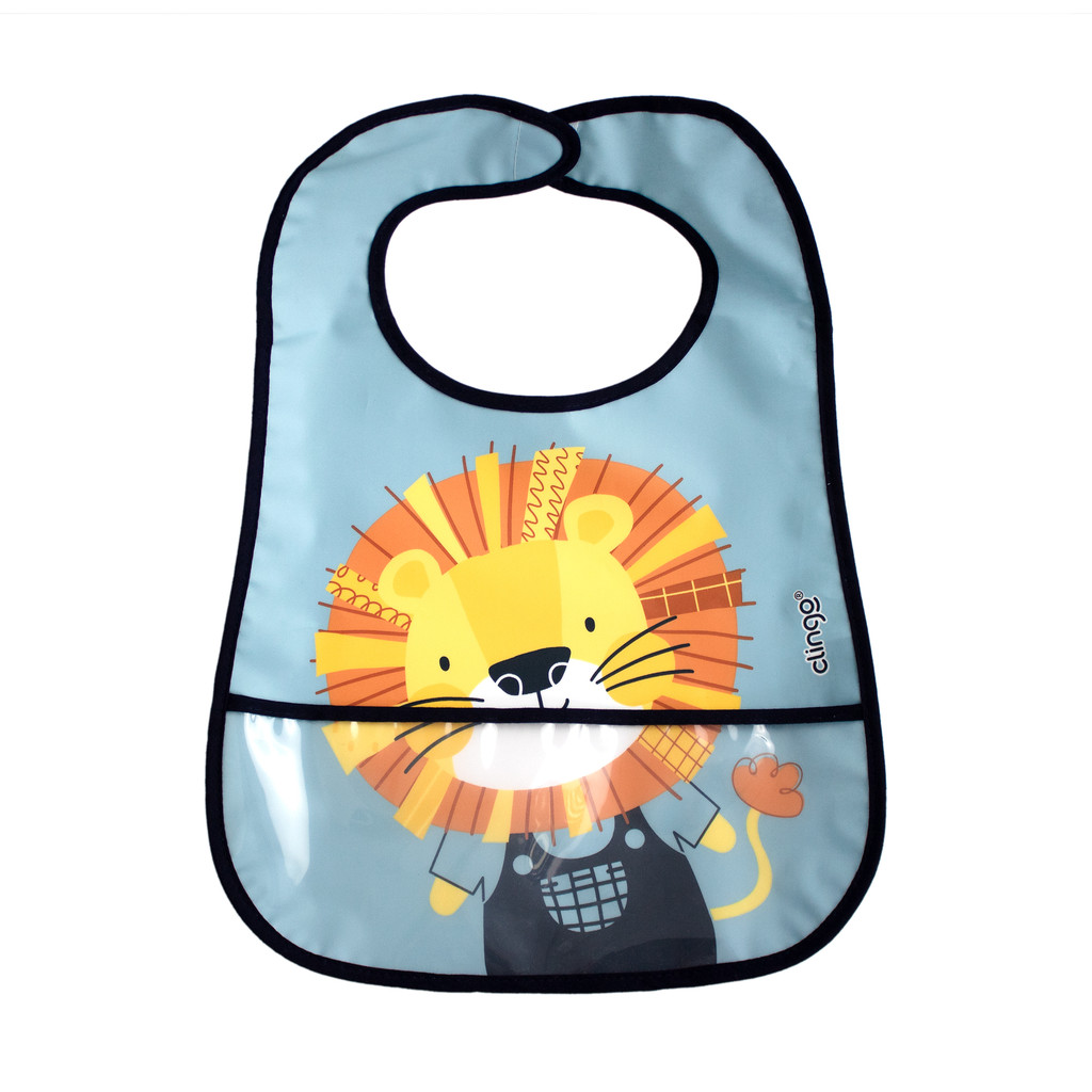 Babador Flex Silicone com Bolso Coletor Impermeável Clingo