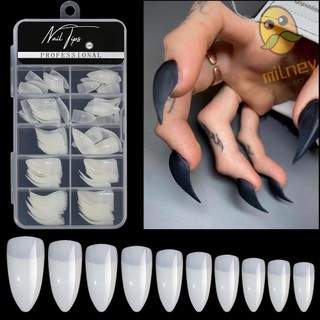 MILLNEY 100 Peças De Unhas Postiças Em Formato Especial , Curvas De Garra De Águia , Formas Duplas Falsas Transparentes