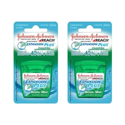 Kit 2 Fio Dental Reach Expansion Plus Menta Johnson's 50m