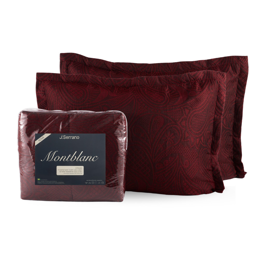 Kit Colcha Montblanc Memory Solteiro Vermelho 180 X 230cm Floral