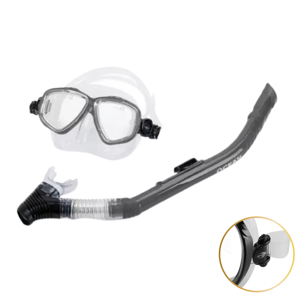 Kit Máscara e Snorkel Ocean Mormaii Unissex Profissional