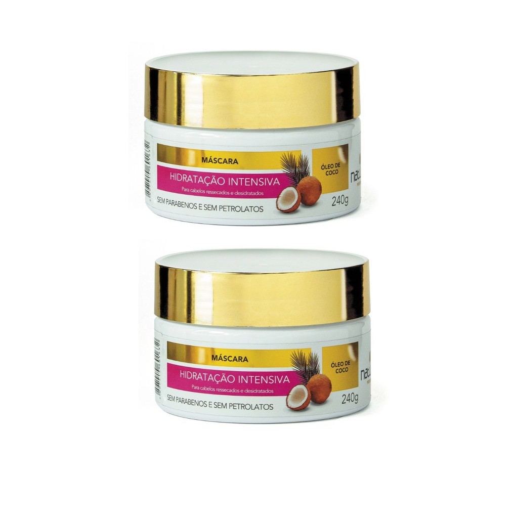 kit 2 Máscara Óleo de Coco Naturrê 300g – Hidratação Intensa