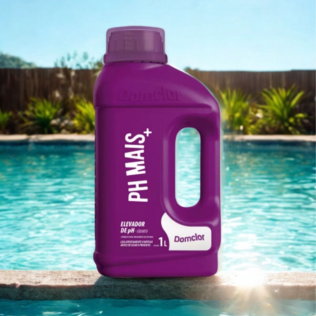 Domclor pH Mais 1L Eleva o pH e Corrige Acidez da Água Corretor de pH Para Piscina