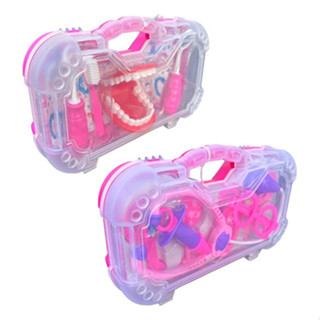 Brinquedo Infantil Maleta Kit Dentista cor Rosa + Maleta Kit Médico cor Rosa brinquedo paki toys em Oferta na Shopee