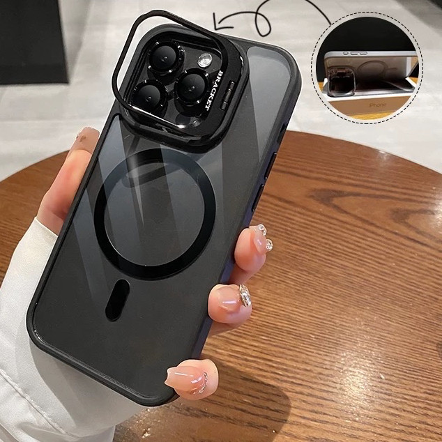 Capa De Luxo Magnética Translúcida De Luxo Para Iphone 11 13 12 14  Pro Max Com Cobertura Protetora De Lente Metálic HAJ em Oferta na Shopee