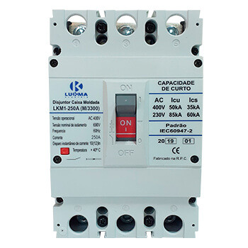 Disjuntor Caixa Moldada LKM1 63A 70A 80A 100A Tripolar Fixo - LUKMA