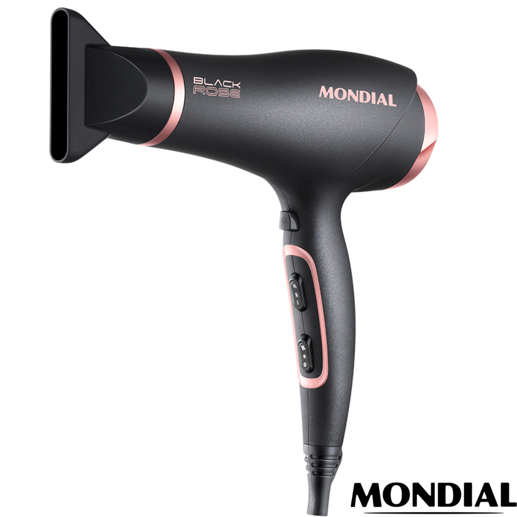 Secador De Cabelos Mondial Black Rose Sc-37 | 2000w | Tourmaline íon | 3 Temperaturas