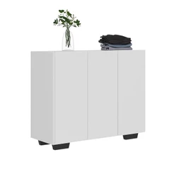 Armário Lavanderia com 3 Portas 90 cm Multimóveis MP5034 Branco/Preto