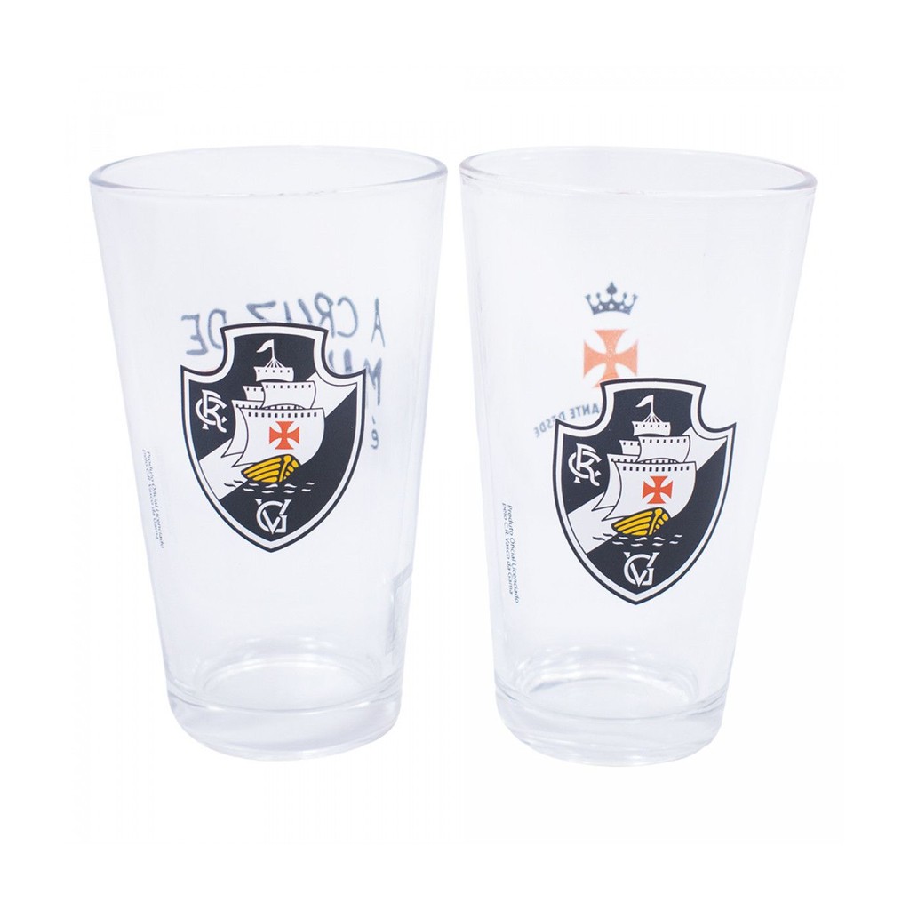 Jogo 2 Copos Vidro 475ML - Vasco