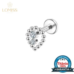 Lomiss Piercing Helix Tragus Conch Labret Titânio Indiano Gota 2 Zircônias