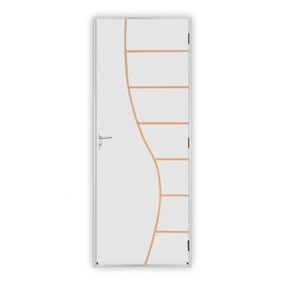 Kit Porta de Madeira Decorada 212x75cm com Batente de Alumínio 3,6cm Cantareira MGM Branco em Oferta na Shopee