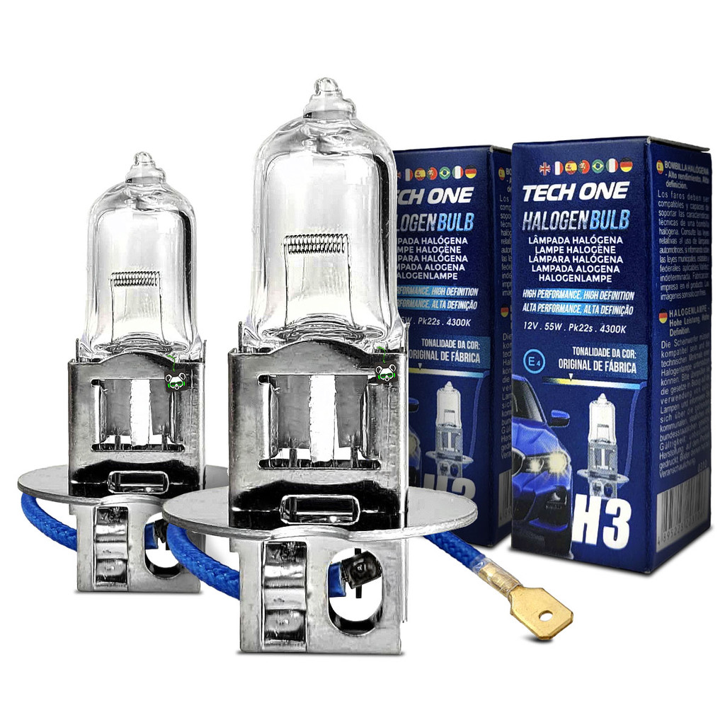 Par Lâmpada Halógena H3 4300k 12V 55w Techone em Oferta na Shopee