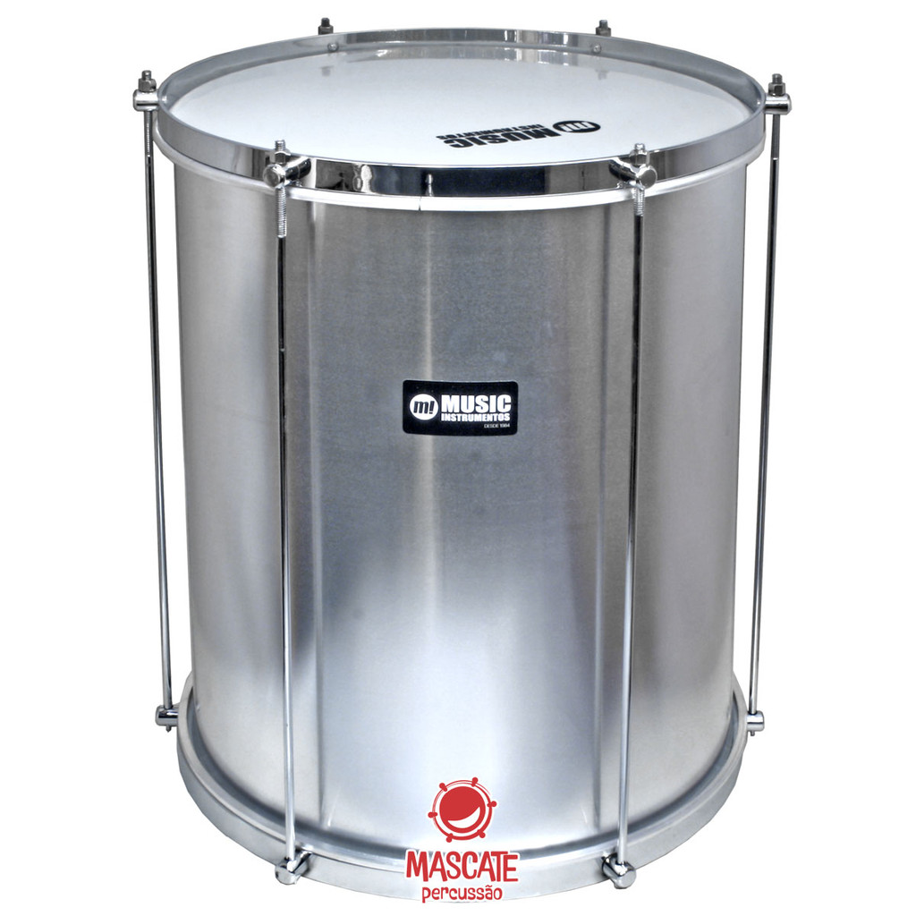 Surdo 14 pol 45cm Music 301ABLS Fanfarra Banda Marcial - Repique Repinique Mor - Aro Bala