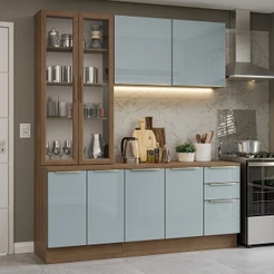 Armário de Cozinha Completa 190cm Rustic/Cinza Lux Madesa 02