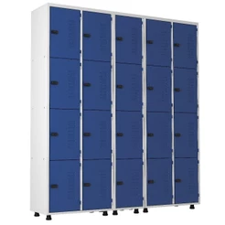 Armário Aço 20 Portas Academia Guarda Volume Trinco Azul