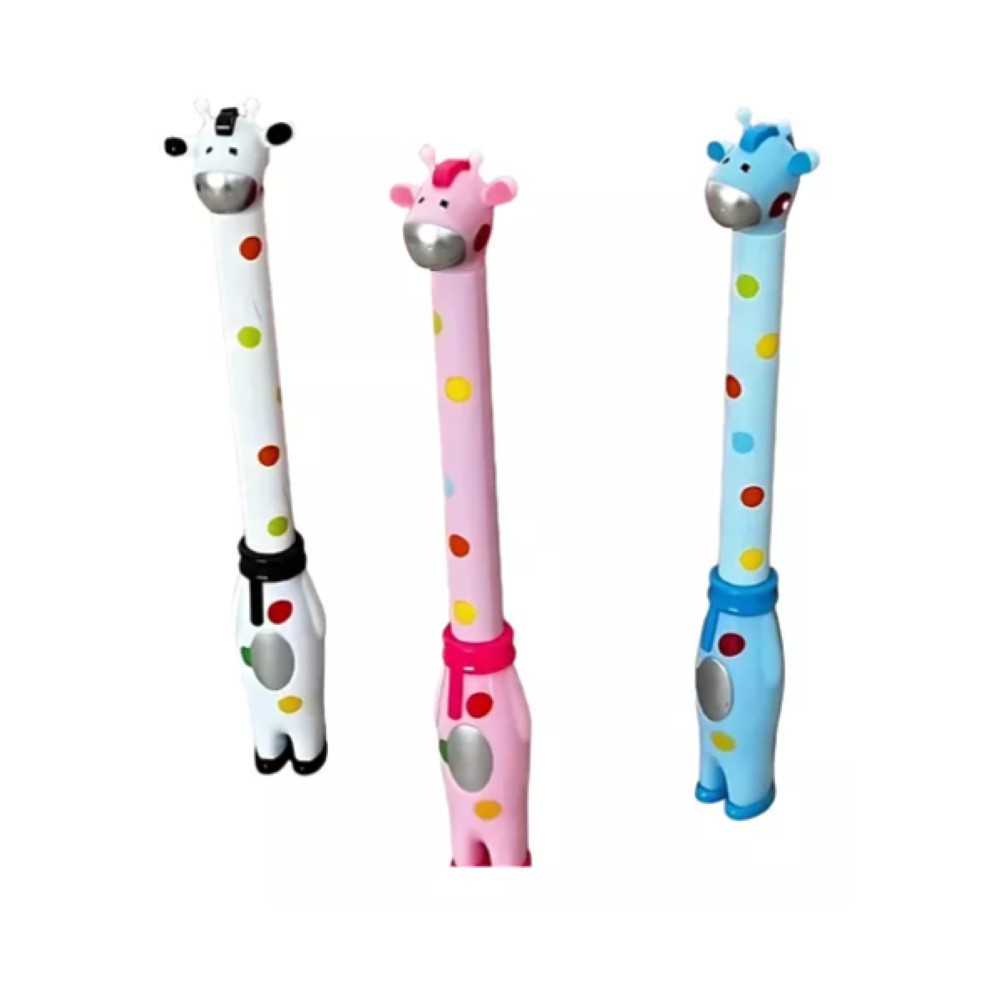 Kit 3/4 Caneta Girafa Com Ponta Fina Escrita Azul Criança Criativa Kawaii Fofa Escolar em Oferta na Shopee