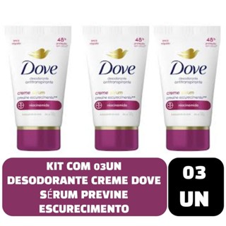 Kit com 03un Desodorante Antitranspirante em creme Dove Sérum Niacinamida 50g em Oferta na Shopee