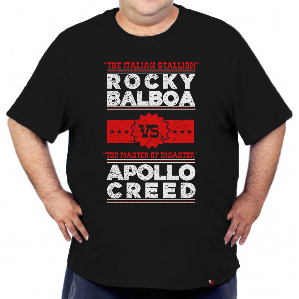 Camiseta Plus Size Rocky Balboa Vs Apollo Creed Filme