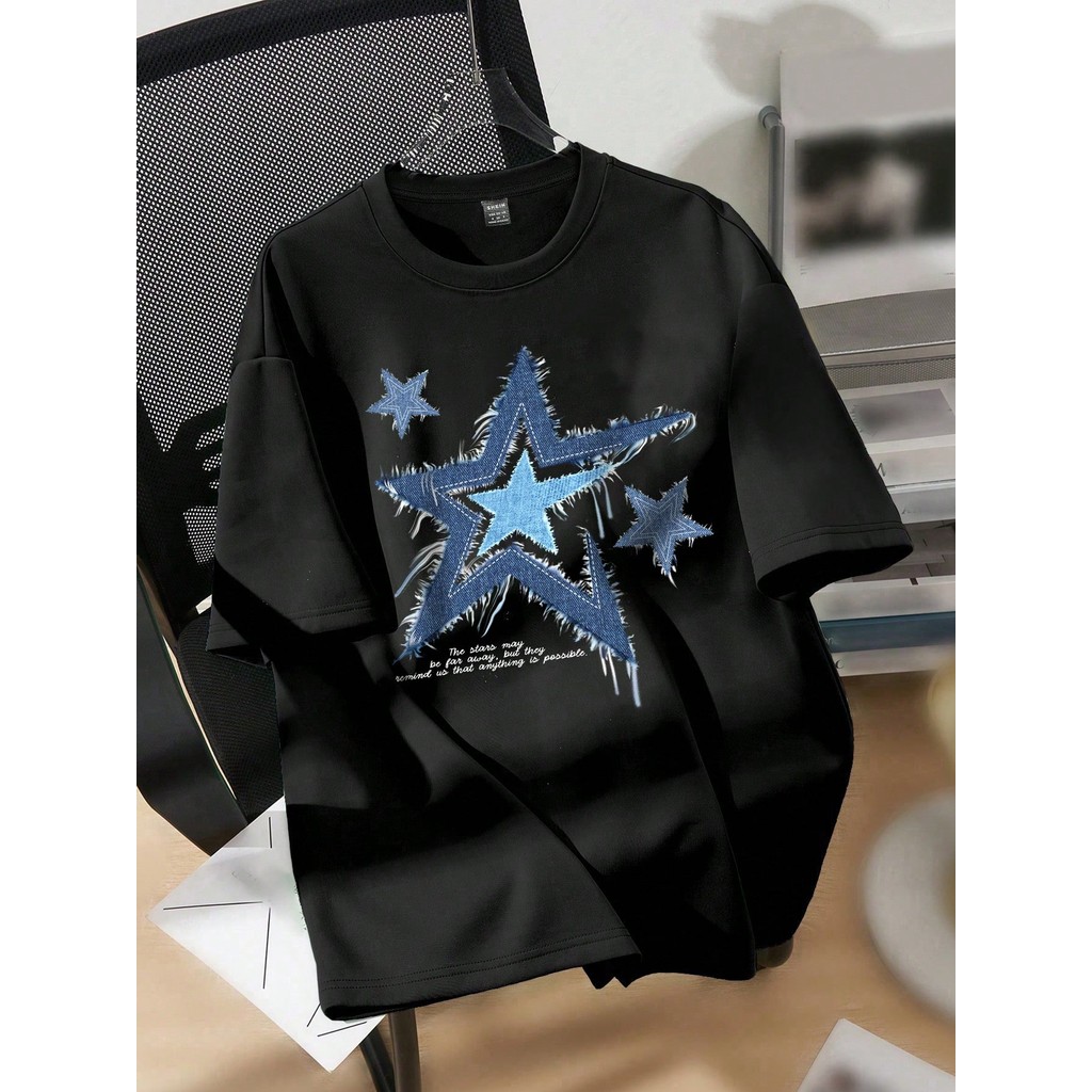 Camiseta feminina de manga curta com estampa de slogan de corrida para temporada de verão vibrante em Oferta na Shopee