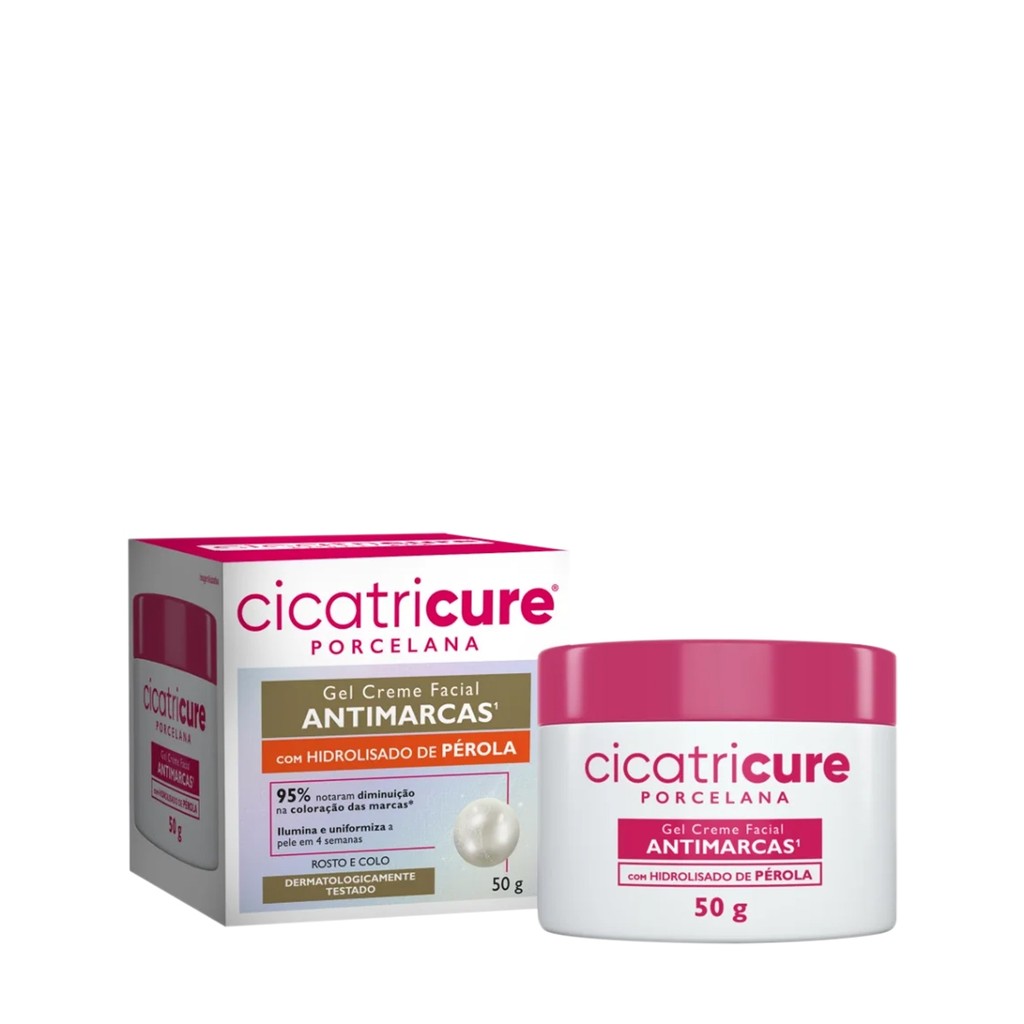 Cicatricure Porcelana Antimarcas - Gel Creme Facial 50g em Oferta na Shopee