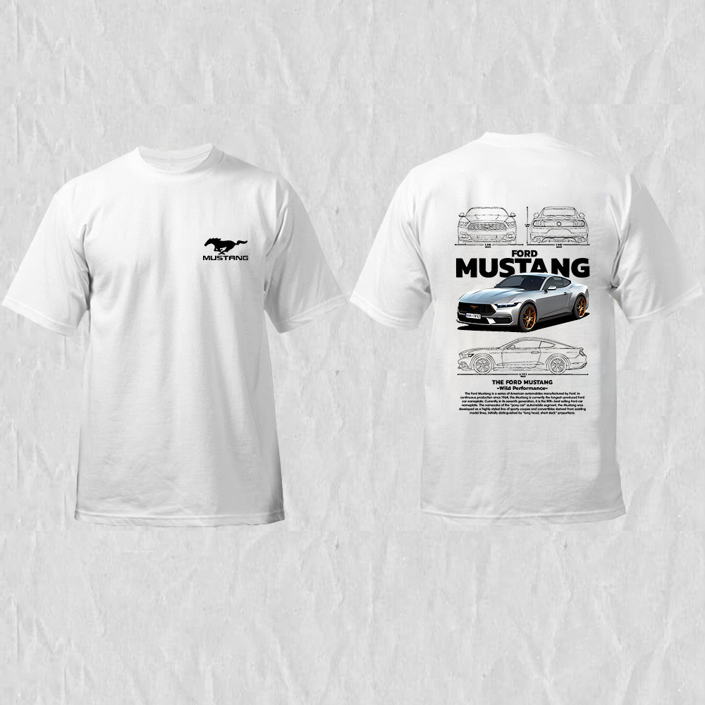 Camiseta Ford Mustang Carro Clássico Unissex, Oversize