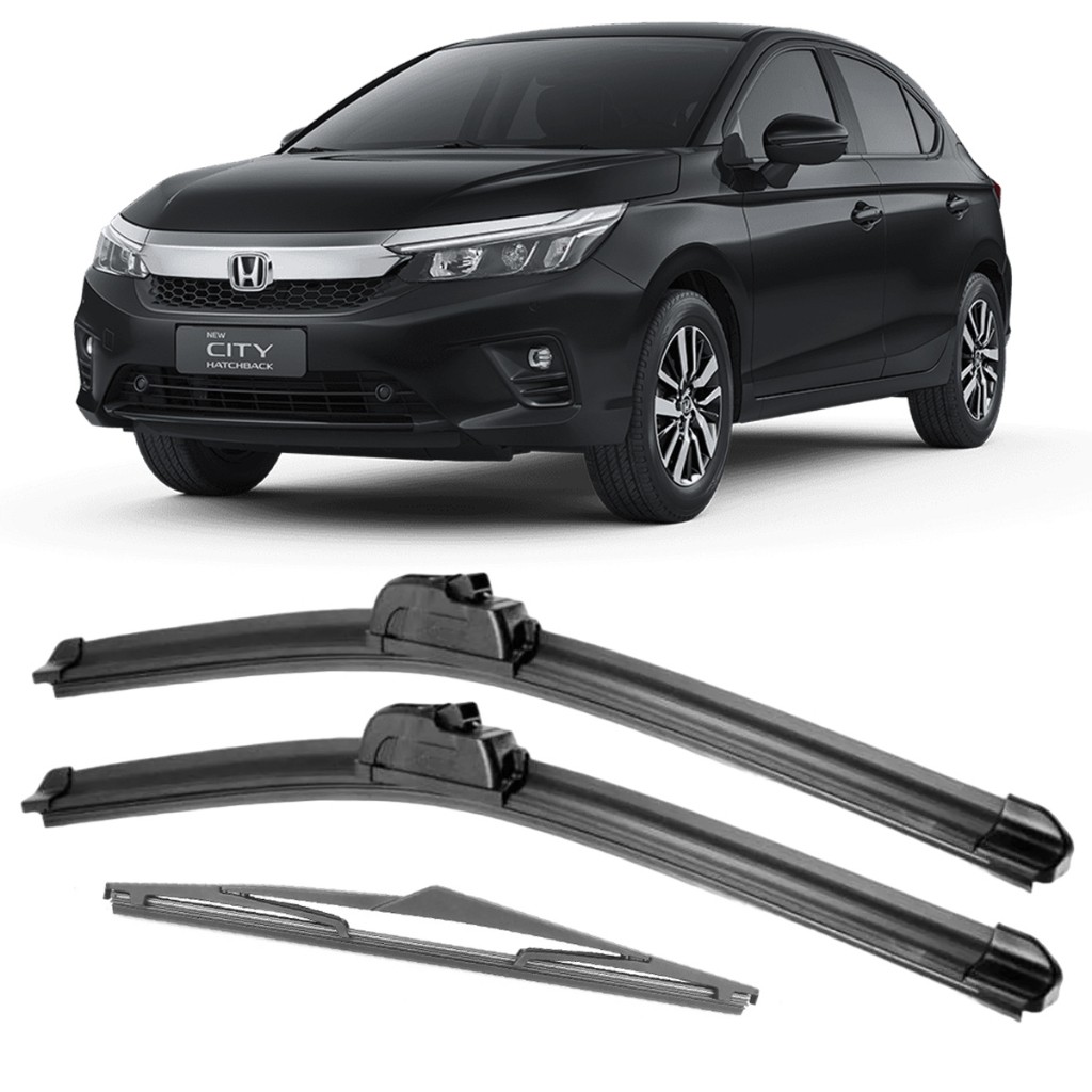 Kit 3x Palheta Limpa Para-brisas Dianteiro + Traseiro Novo Honda City Hatch 2022 2023 2024 2025