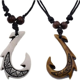 Colar com gancho de peixe, colar havaiano, colar maori, joia souvenir