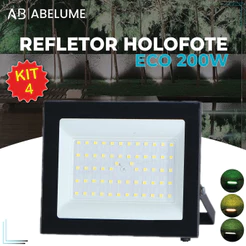 Holofote Refletor Led ECO Pro 200W Branco Frio 6500K Branco Quente Verde| IP65 | Luz Econômica | Para Jardim