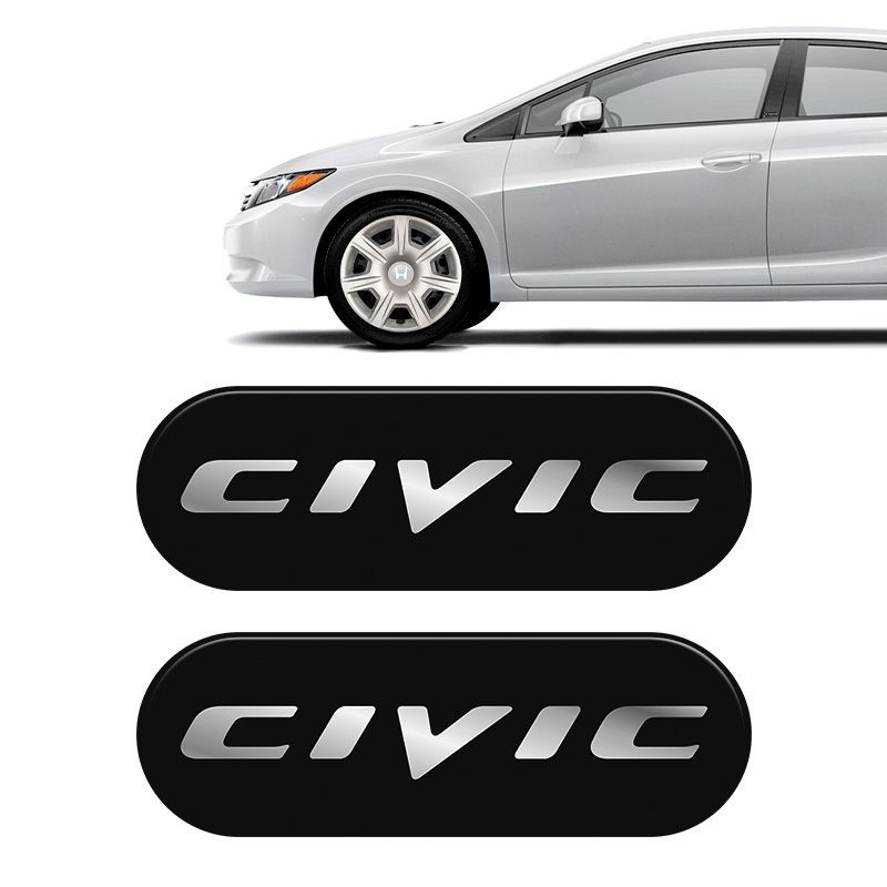 Par De Emblemas De Coluna Linha Civic Adesivo Resinado Preto em Oferta na Shopee