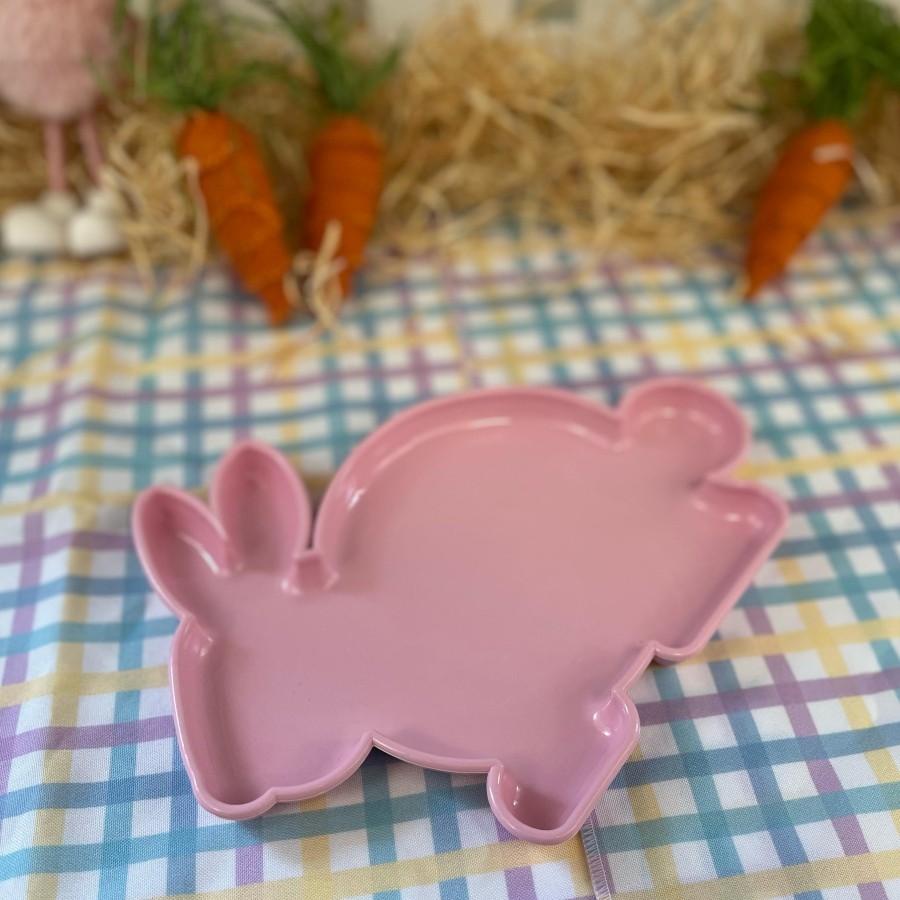Bandeja Decorativa de Páscoa - Coelho Rosa bebê - 24cm - 1 unidade - Só Boleiras - Rizzo em Oferta na Shopee