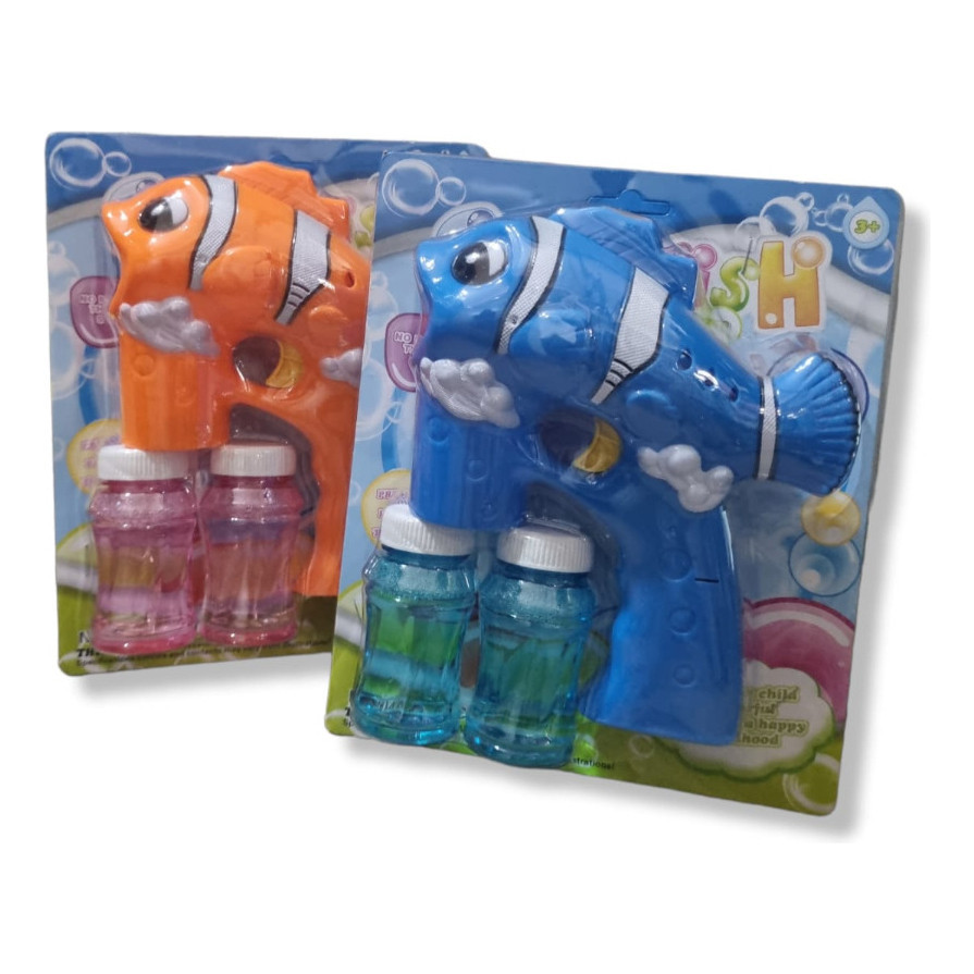 Kit 2 Arminha De Sabão Bolha Peixe Nemo Infantil C/ Som Cor Laranja e Azul