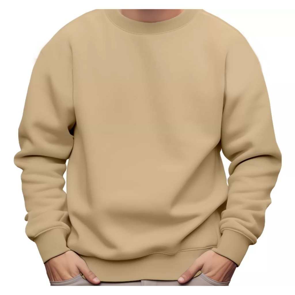 Moletom Gola Redonda Unissex Blusa De Frio Basico Careca Casaco Feminino Masculino Flanelado Liso Sem Estampa Algodão