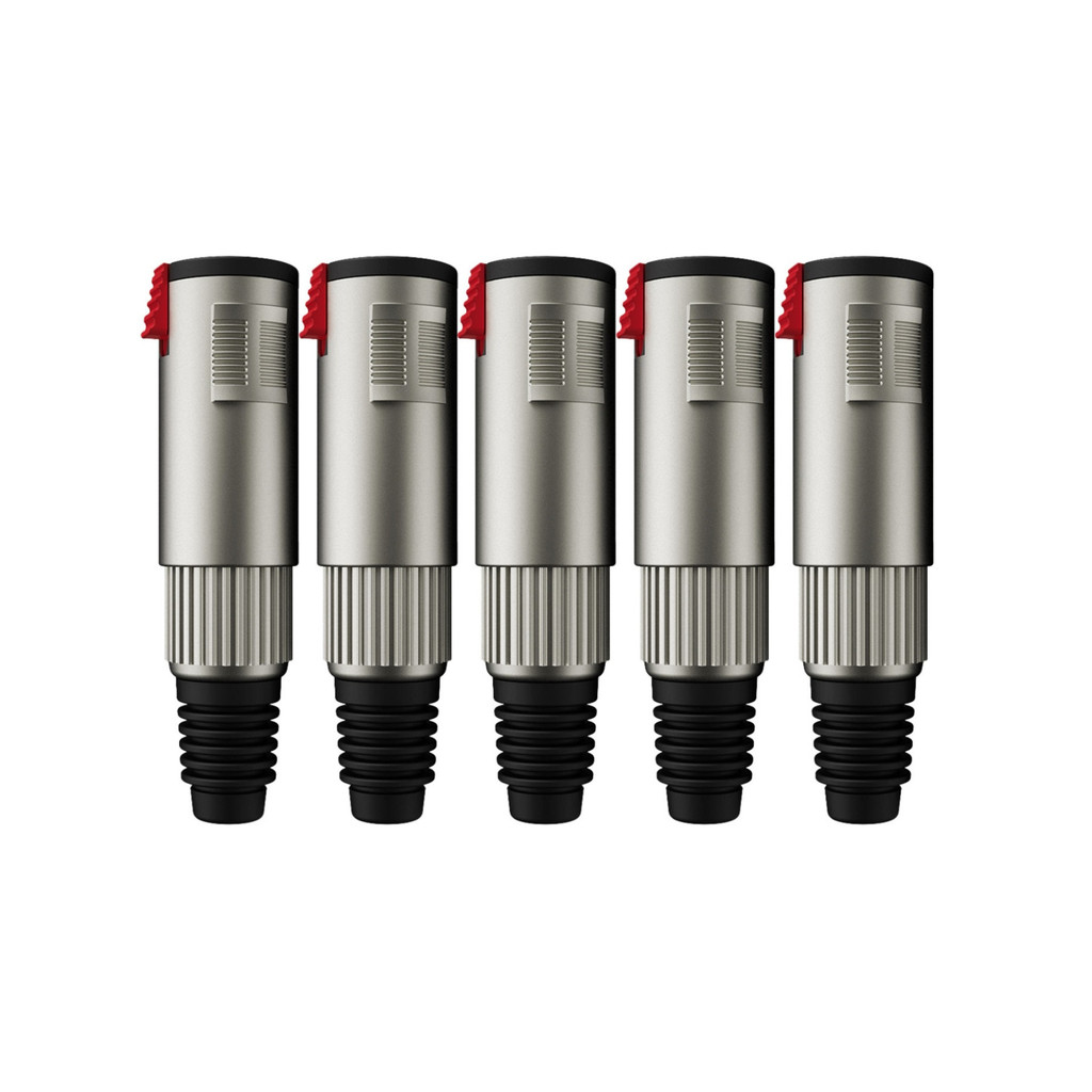 Kit 5 Unidades Jack Plug J10 P10 Estereo Mono em Metal Profissional J01N-1 MXT 64.1.545