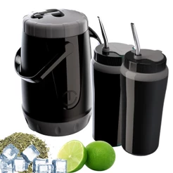 Kit Tereré Unitermi Garrafa 2,5l + 2 Copos 650ml Bombas Inox Completo
