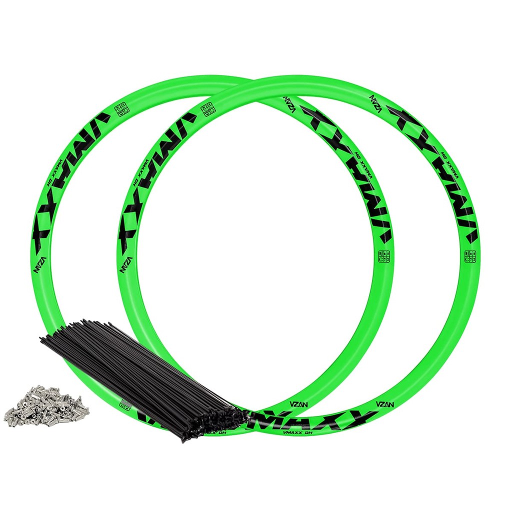 Par Aro 26 Vzan Vmaxx Neon 2025 Para Freio a Disco Roda para Bicicleta de Grau