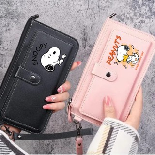 Carteira Snoopy Feminina Longa Multifuncional Cartão De Armazenamento Multi Bolsa De Viagem em Oferta na Shopee