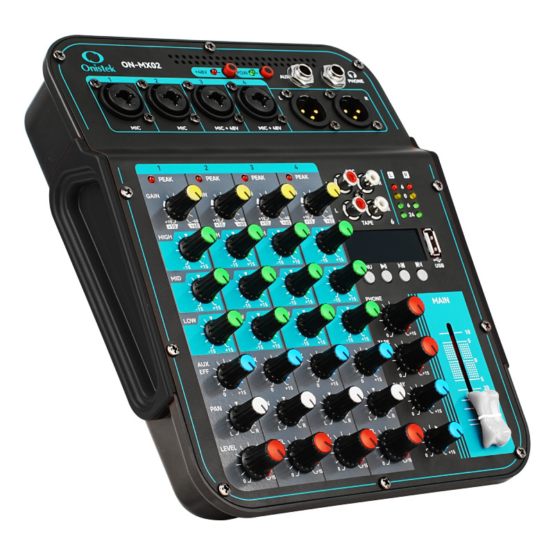 Mesa de Som 6 Canais Compacta Efeitos Phantom Power Onistek ON-MX02 em Oferta na Shopee