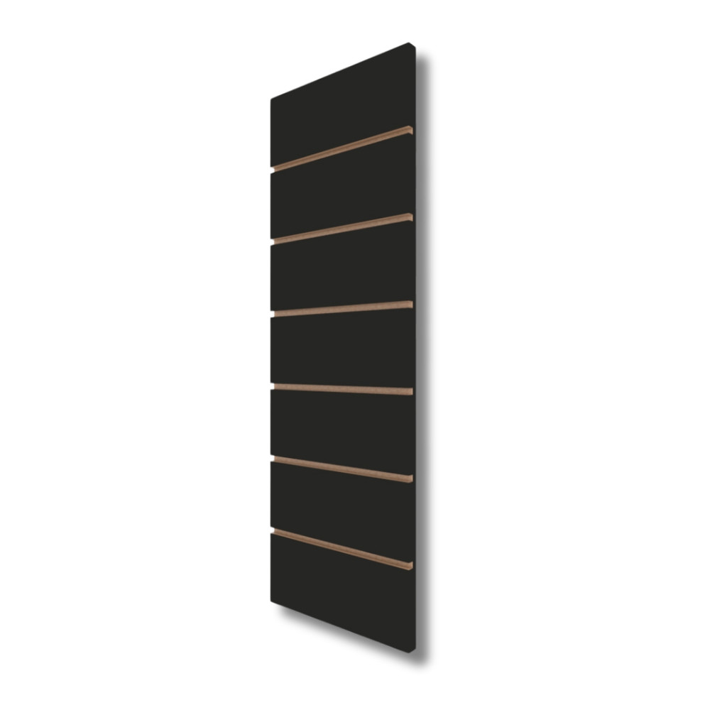 Painel Canaletado Em MDF 90x30cm Preto Organização e exposição para seus produtos