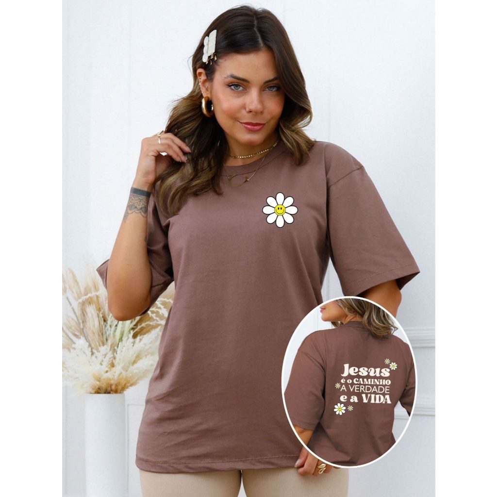 Blusa Feminina Oversized Jesus é o caminho - C45 em Oferta na Shopee