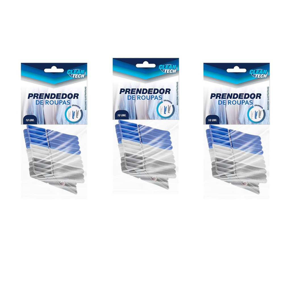 Kit 30 Prendedor De Roupa Plástico  Pregador Reforçado - Home & Living
