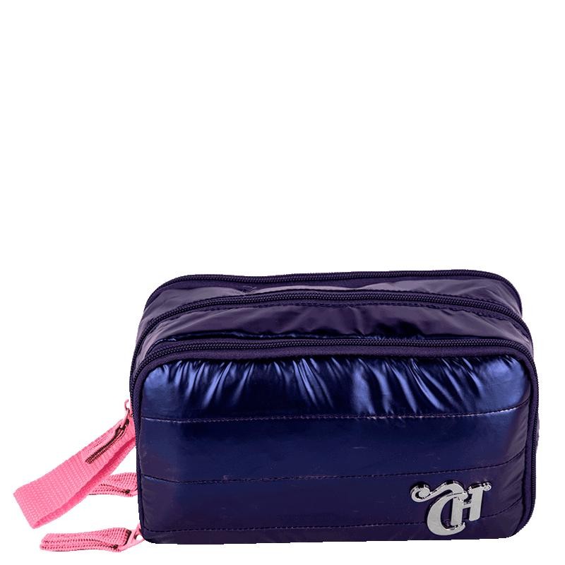 Estojo Box Especial 3 Compartimentos Capricho Puffer Azul - Metálico em Oferta na Shopee