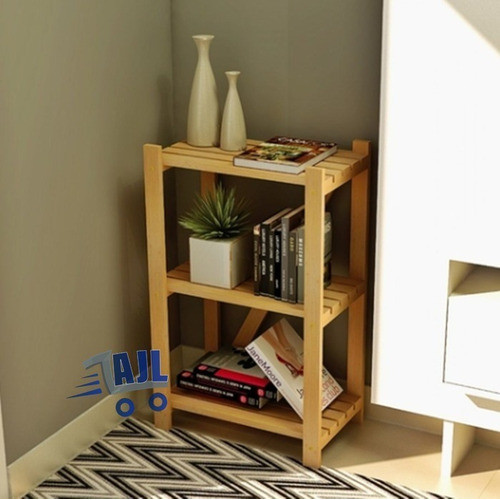 Estante com 3 Prateleiras de Madeira Maciça Pinus Movel Aparador Livros Frutas Cozinha Organizacao em Oferta na Shopee