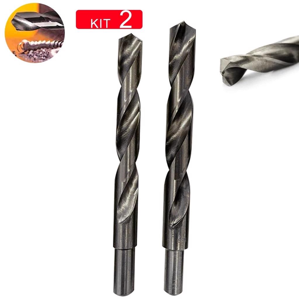 Kit Jogo 2 Brocas Aço Rápido Para Metal 13 - 15mm Haste Rebaixada Para Furar Parede Concreto - MTX em Oferta na Shopee