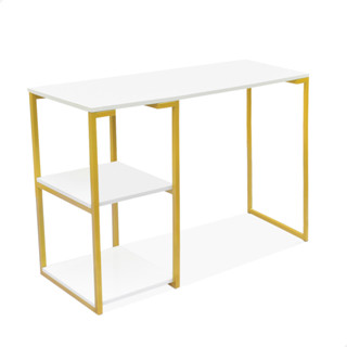 Mesa Aparador Escrivaninha Hall Entrada Apoio Nic 900 mm Dourado Branco Quarto Estudo Home Office em Oferta na Shopee