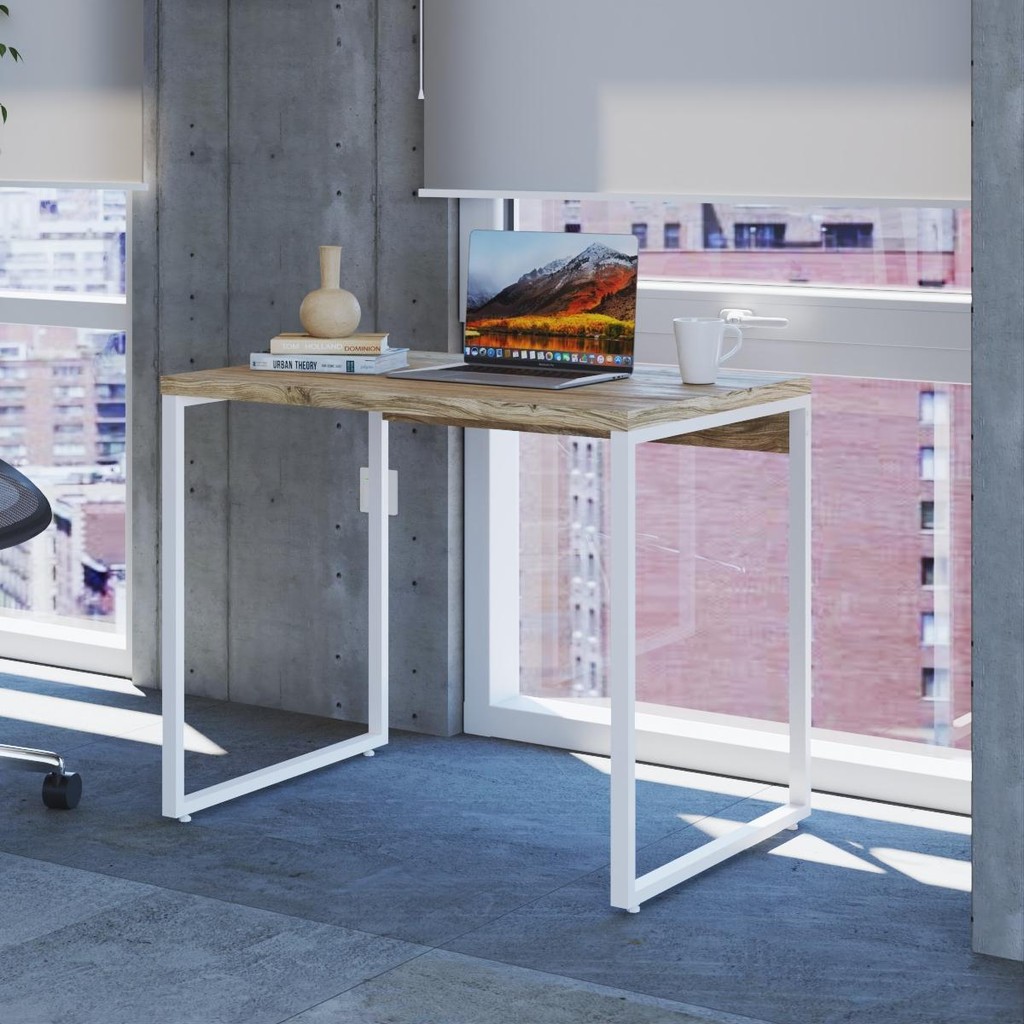 Mesa Kuadra Office 90X60X75cm Estrutura Branca