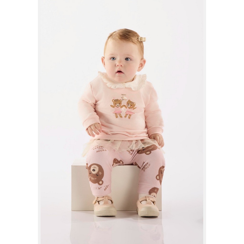 Conjunto para Bebê Menina em Molecotton e Malha Peluciada Up Baby