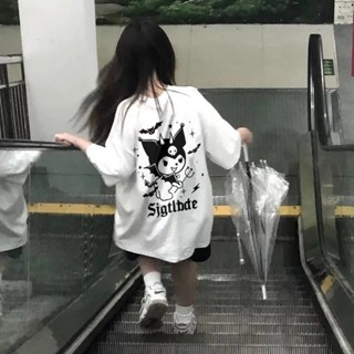 BR.Moonlight unissex oversized Camiseta de Kuromi,Morcegos e Estrelas Estilo Dark Cute Streetwear Casual em Oferta na Shopee