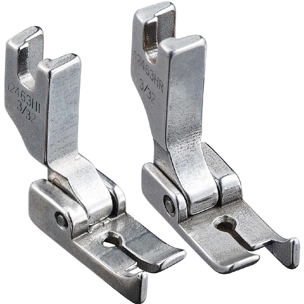02 Calcador Guia Pesponto 3/32 2,4mm Costura Reta Industrial Esquerdo Direito