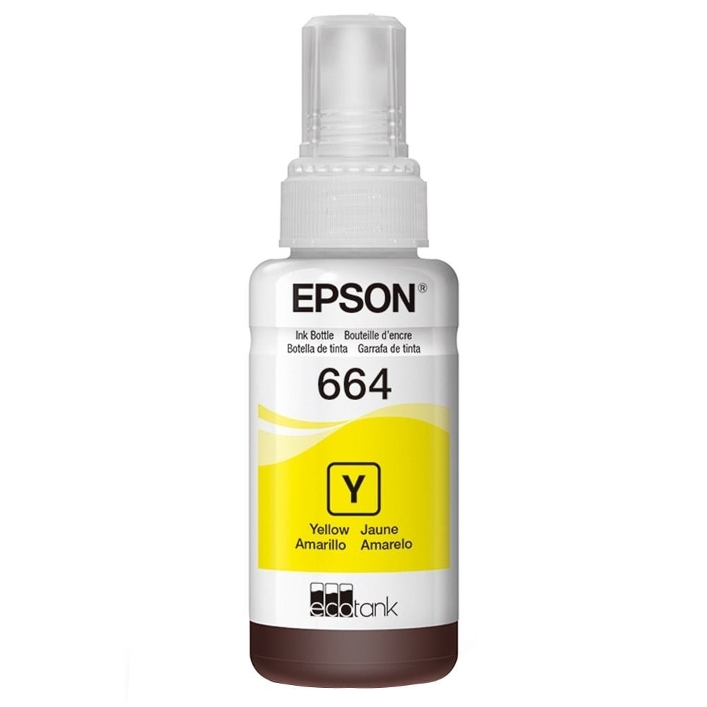 Garrafa de Tinta Original Epson EcoTank 664 T664420 Amarelo para Impressoras L110, L120, L210